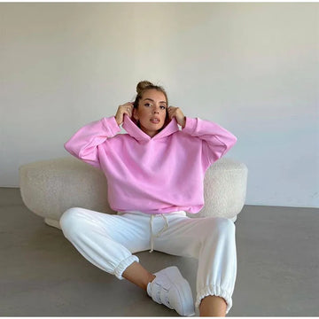 Getadme Women Letter Embroidery Hoodies Autumn Winter Vintage Long Sleeve Oversized Jacket Coat Harajuku Casual Hooded Sweatshirt